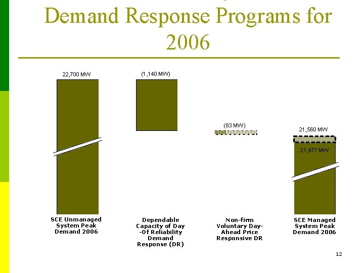 Demand Response Programs for 2006 22, 700 MW (1, 140 MW) (83 MW) 21,