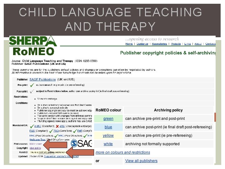 CHILD LANGUAGE TEACHING AND THERAPY Mandated open access 