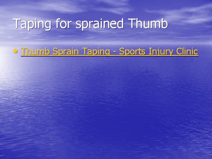 Taping for sprained Thumb • Thumb Sprain Taping - Sports Injury Clinic 