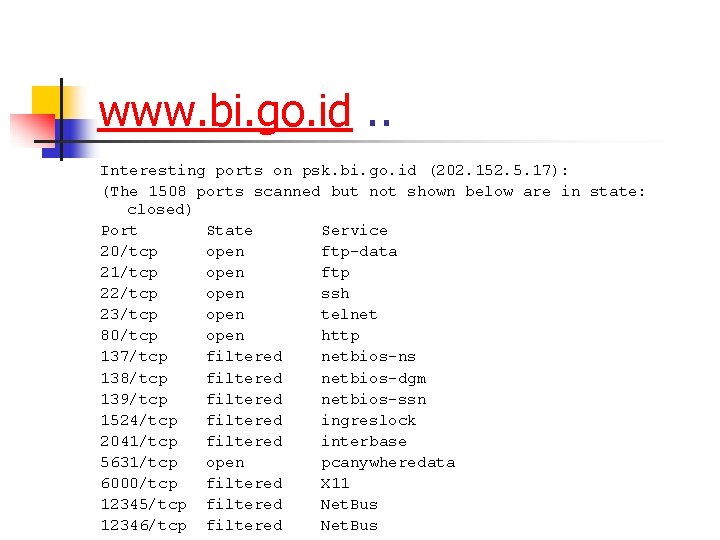 www. bi. go. id. . Interesting ports on psk. bi. go. id (202. 152.