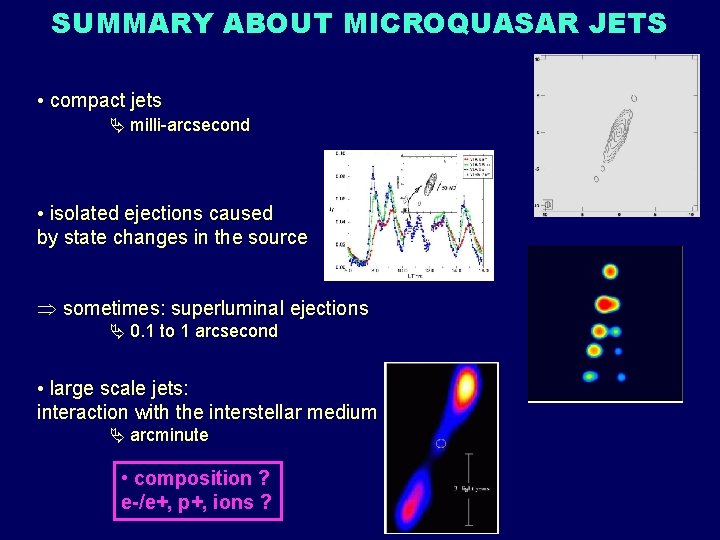SUMMARY ABOUT MICROQUASAR JETS • compact jets milli-arcsecond • isolated ejections caused by state