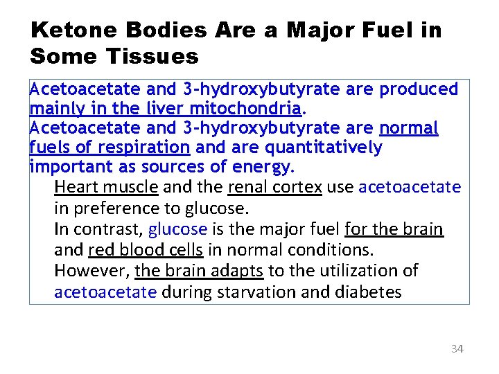 Ketone Bodies Are a Major Fuel in Some Tissues Acetoacetate and 3 -hydroxybutyrate are