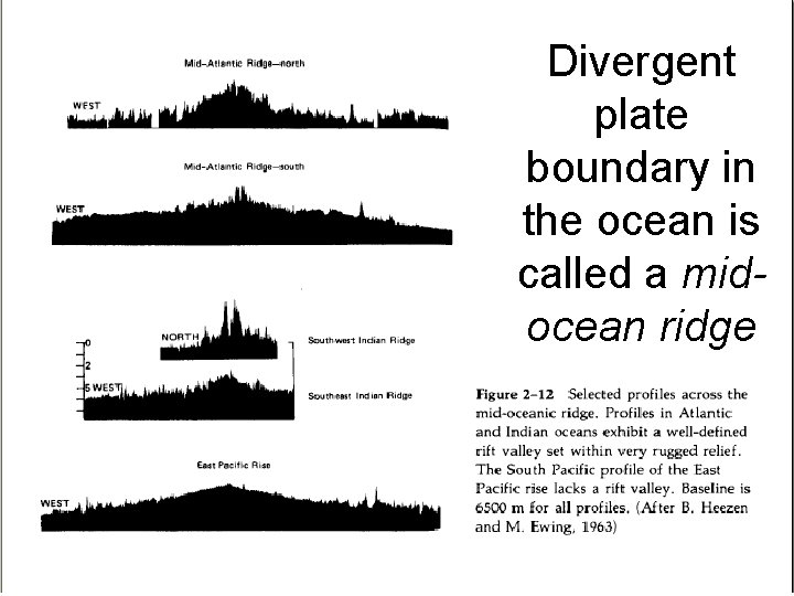 Divergent plate boundary in the ocean is called a midocean ridge 