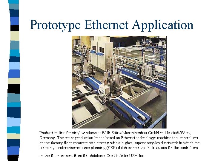 Prototype Ethernet Application Production line for vinyl windows at Willi Stürtz Maschinenbau Gmb. H