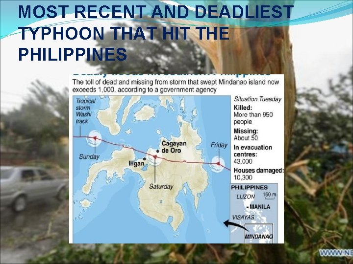 MOST RECENT AND DEADLIEST TYPHOON THAT HIT THE PHILIPPINES 