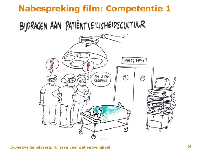 Nabespreking film: Competentie 1 Ikwerkveiligindezorg. nl: leren voor patientveligheid 14 