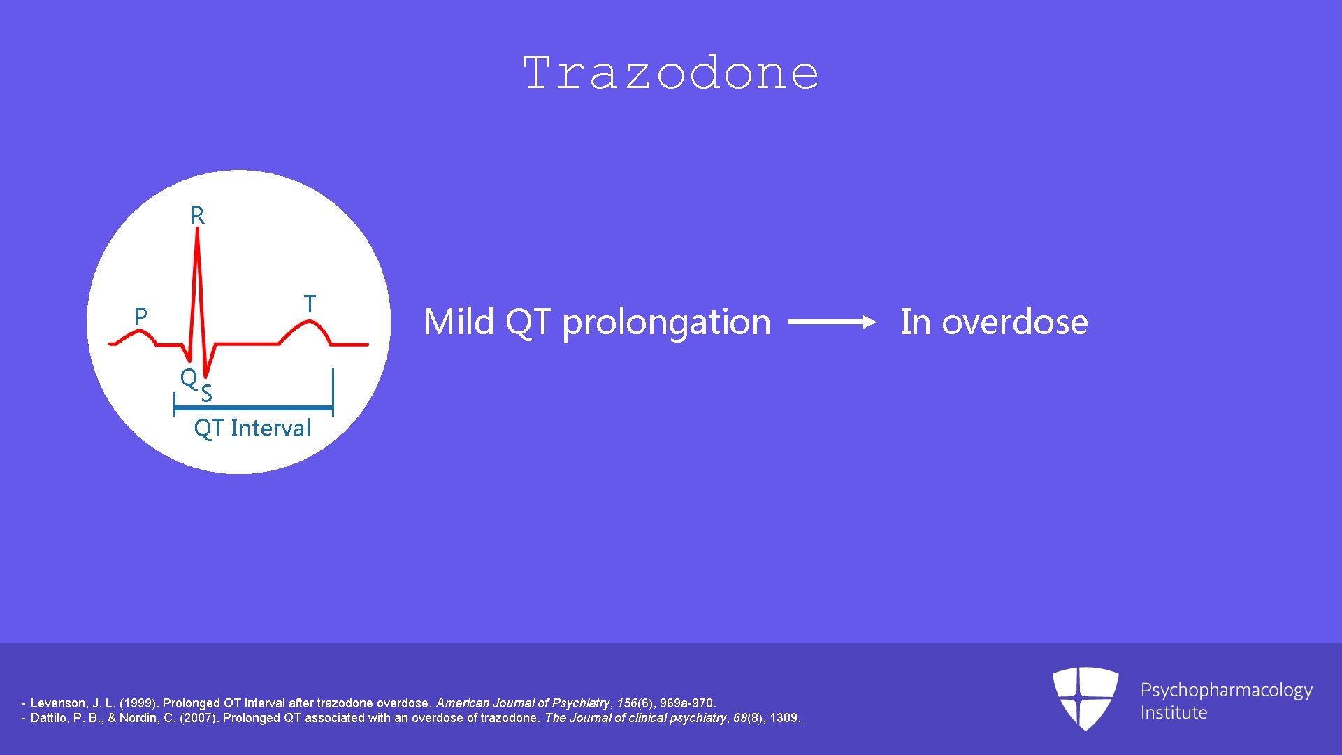 Trazodone R T P Q Mild QT prolongation S QT Interval - Levenson, J.