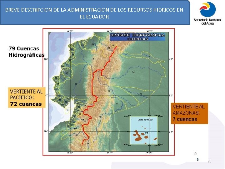 BREVE DESCRIPCION DE LA ADMINISTRACION DE LOS RECURSOS HIDRICOS EN EL ECUADOR 20 