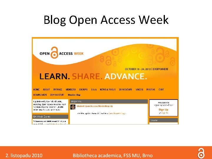 Blog Open Access Week 