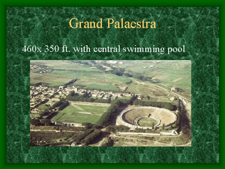 Grand Palaestra 460 x 350 ft. with central swimming pool 