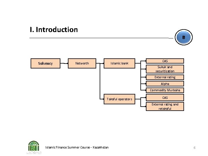 I. Introduction Solvency B Networth Islamic bank CAS Sukuk and securitization External rating Alpha