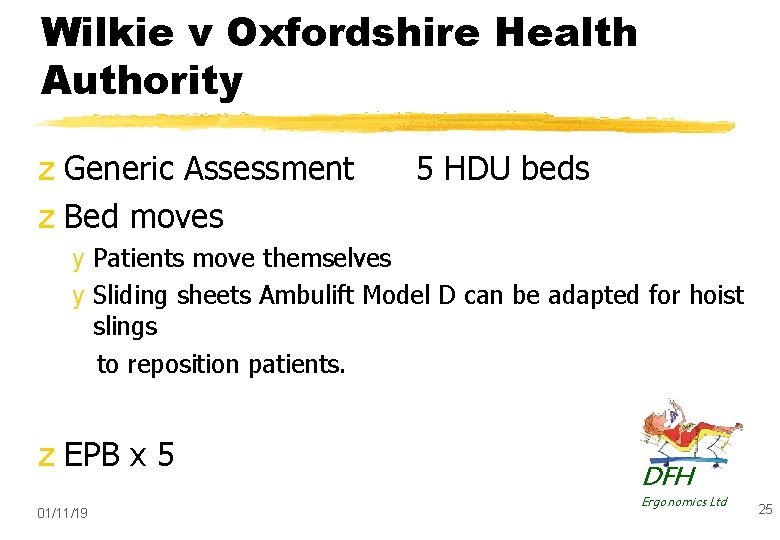 Wilkie v Oxfordshire Health Authority z Generic Assessment 5 HDU beds z Bed moves