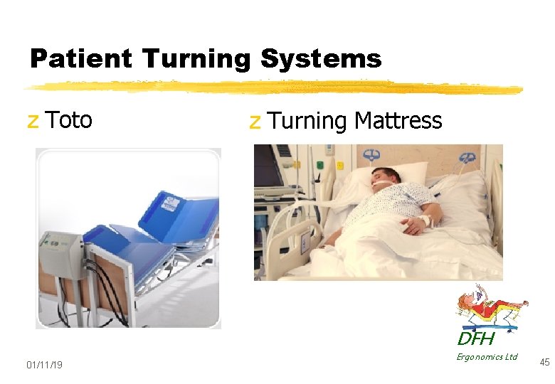 Patient Turning Systems z Toto z Turning Mattress DFH 01/11/19 Ergonomics Ltd 45 