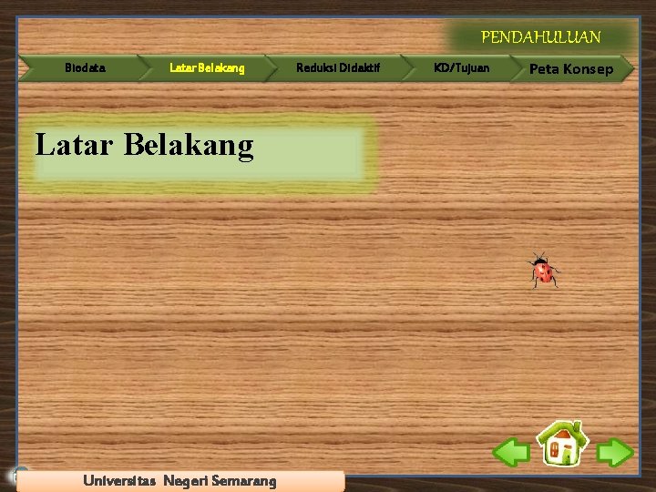 PENDAHULUAN Biodata Latar Belakang Reduksi Didaktif Latar Belakang Universitas Semarang Universitas Islam Negeri Syarif