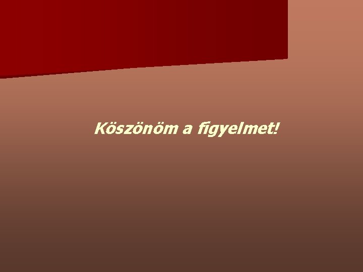 Köszönöm a figyelmet! 