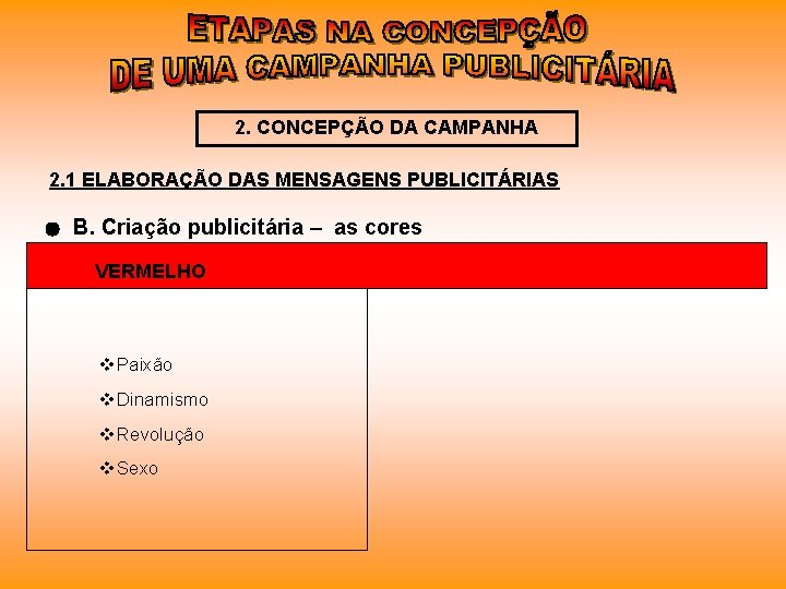 2. CONCEPÇÃO DA CAMPANHA 2. 1 ELABORAÇÃO DAS MENSAGENS PUBLICITÁRIAS B. Criação publicitária –