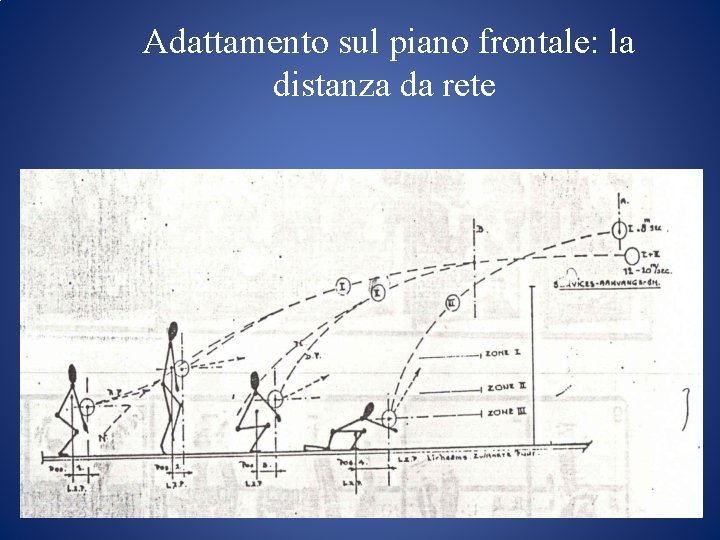 Adattamento sul piano frontale: la distanza da rete Adattamento e orientamento del piano di