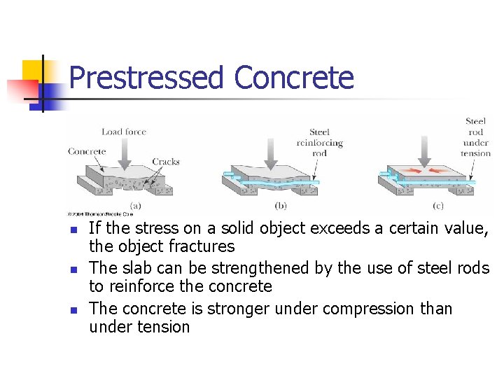 Prestressed Concrete n n n If the stress on a solid object exceeds a