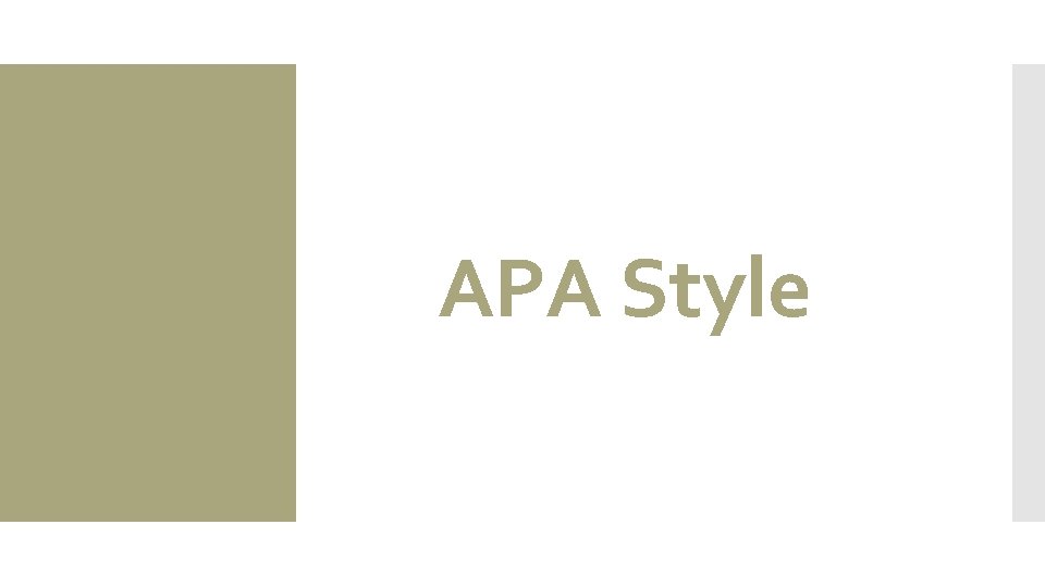 APA Style 