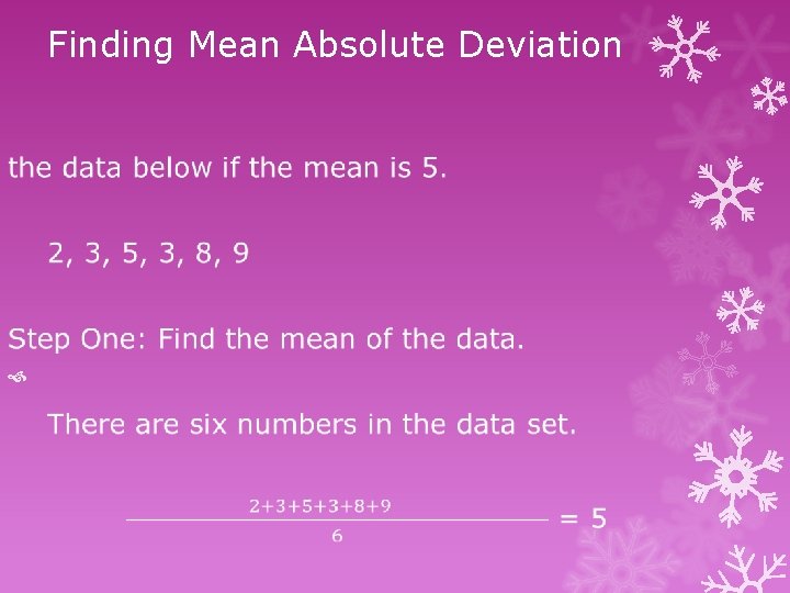Finding Mean Absolute Deviation 