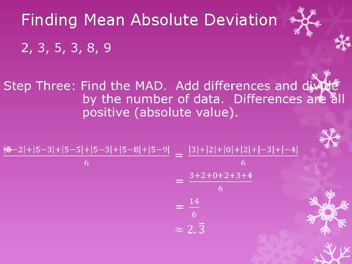 Finding Mean Absolute Deviation 