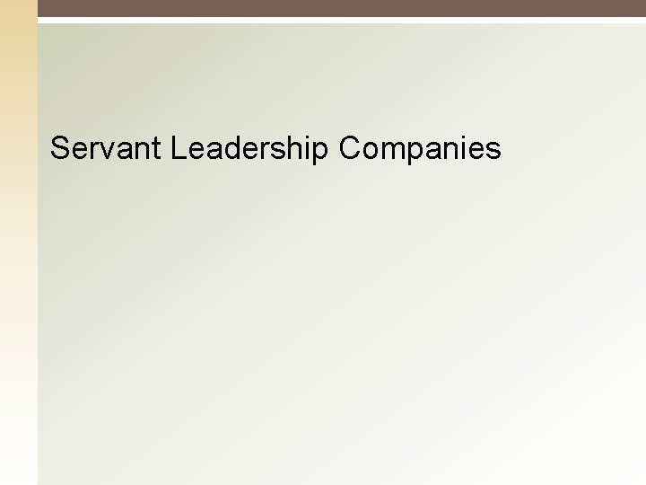 Servant Leadership Companies 