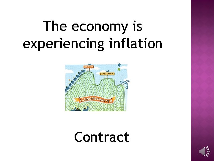 The economy is experiencing inflation Contract 