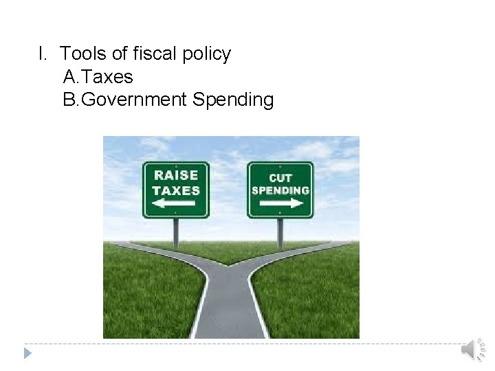I. Tools of fiscal policy A. Taxes B. Government Spending 