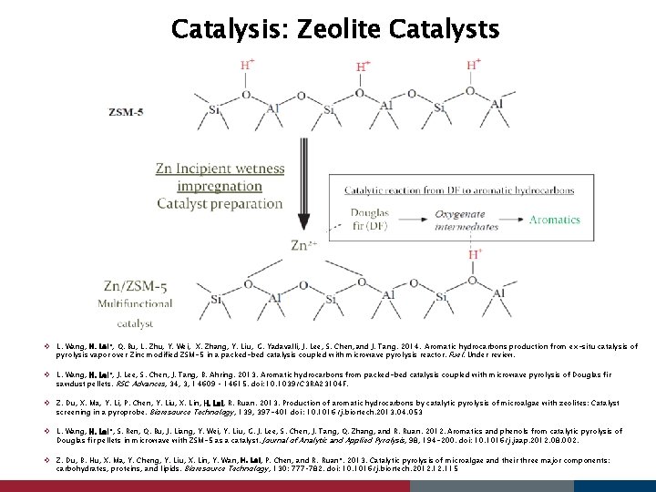 Catalysis: Zeolite Catalysts v L. Wang, H. Lei*, Q. Bu, L. Zhu, Y. Wei,