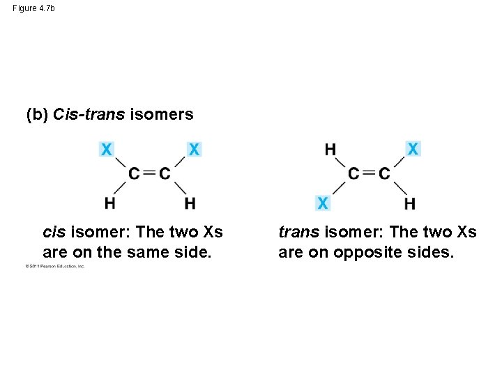 Figure 4. 7 b (b) Cis-trans isomers cis isomer: The two Xs are on