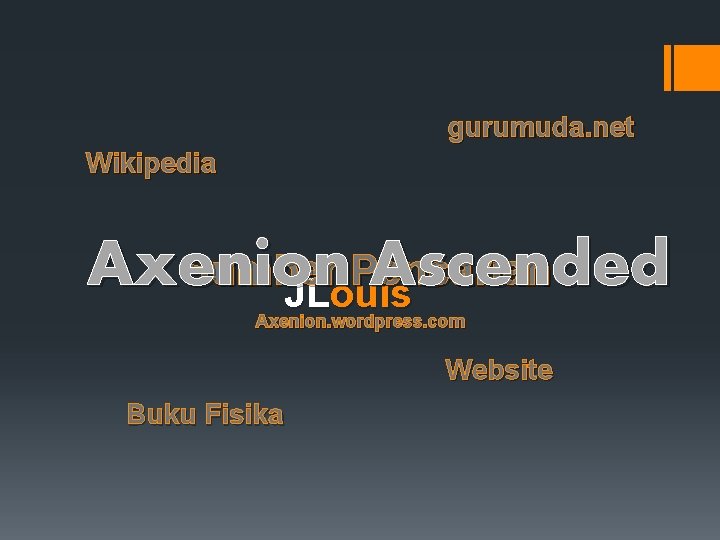 gurumuda. net Wikipedia Axenion Ascended Sumber Pencarian JLouis Axenion. wordpress. com Website Buku Fisika