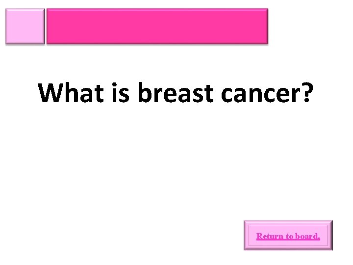 What is breast cancer? Return to board. 