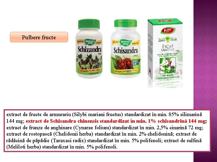 Pulbere fructe extract de fructe de armurariu (Silybi mariani fructus) standardizat în min. 85%