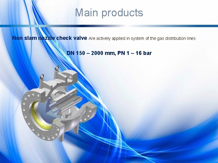 Main products Non slam nozzle check valve Are actively applied in system of the