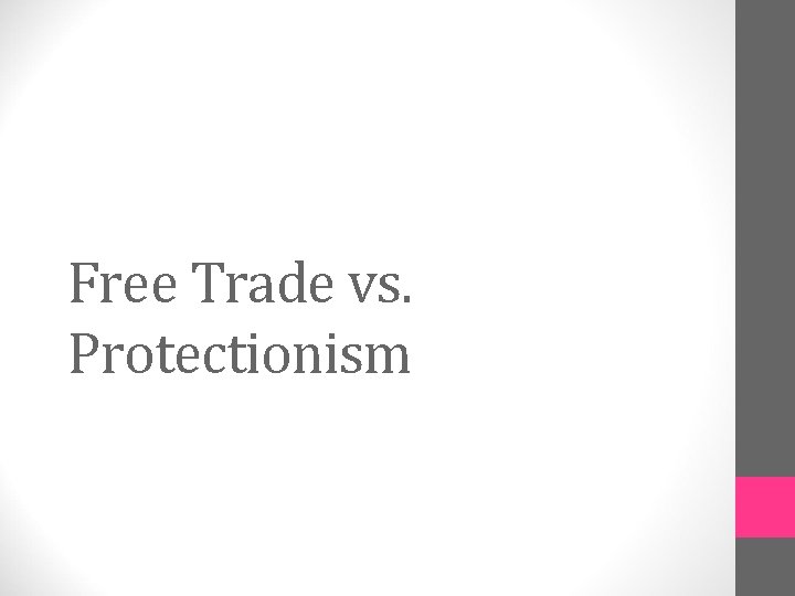 Free Trade vs. Protectionism 