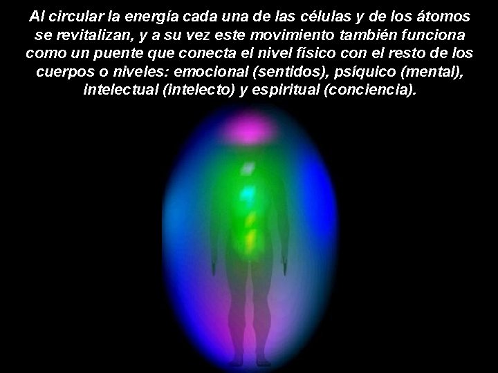 Al circular la energía cada una de las células y de los átomos se
