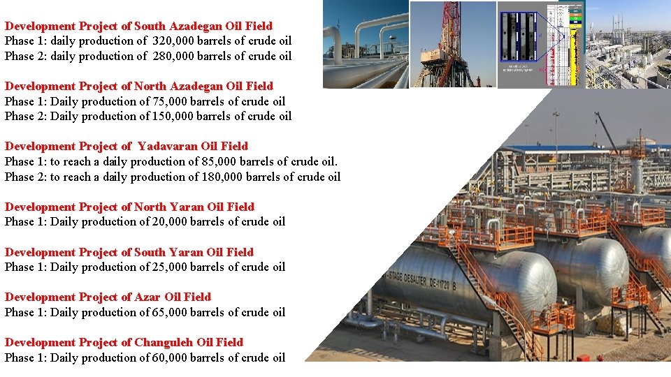 Development Project of South Azadegan Oil Field Phase 1: daily production of 320, 000