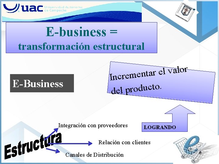 E-business = transformación estructural E-Business r o l a v l e r a