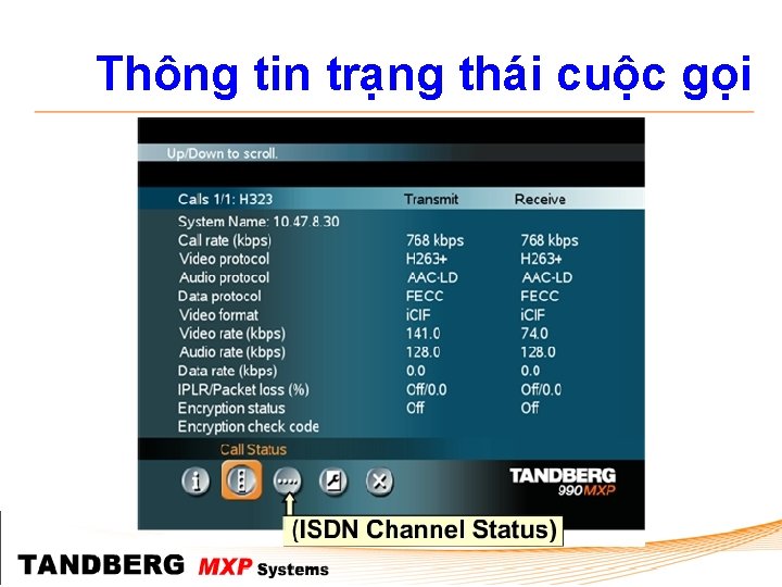 Thông tin trạng thái cuộc gọi 