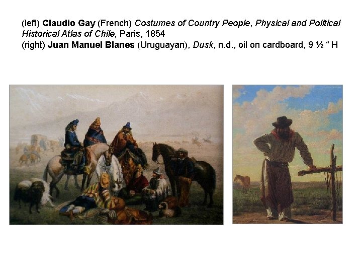 (left) Claudio Gay (French) Costumes of Country People, Physical and Political Historical Atlas of