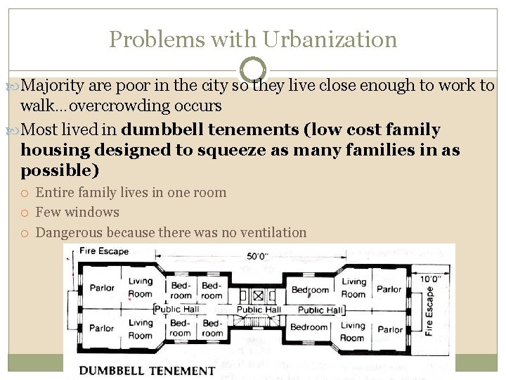 Problems with Urbanization Majority are poor in the city so they live close enough