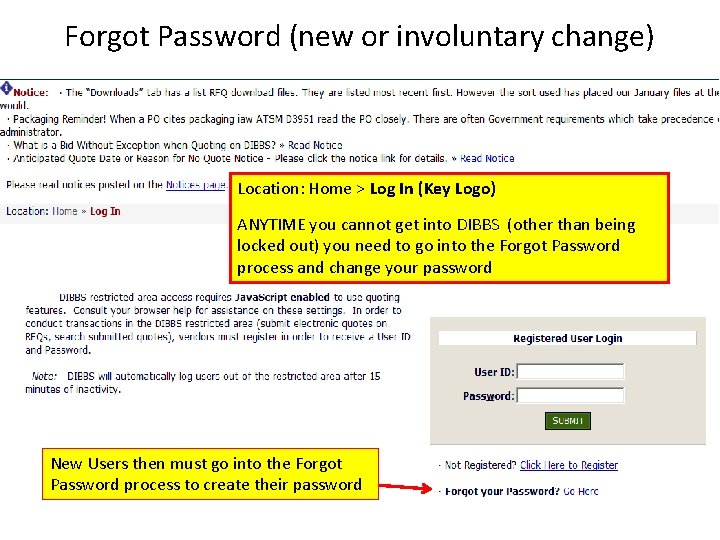 Forgot Password (new or involuntary change) Location: Home > Log In (Key Logo) ANYTIME