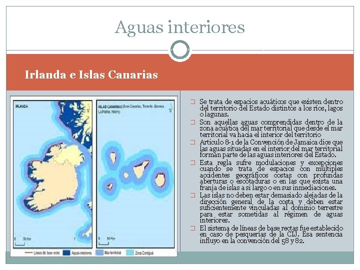 Aguas interiores Irlanda e Islas Canarias � Se trata de espacios acuáticos que existen