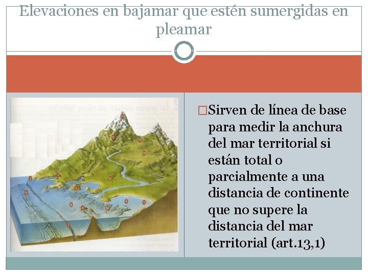 Elevaciones en bajamar que estén sumergidas en pleamar �Sirven de línea de base para