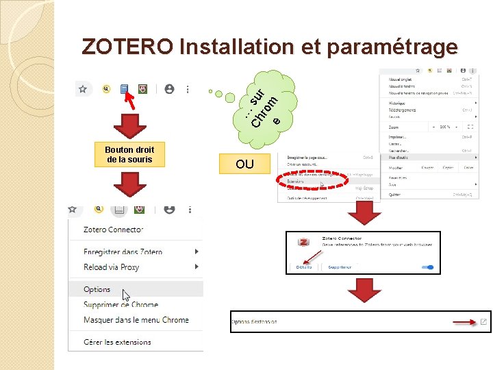 … Ch sur ro e m ZOTERO Installation et paramétrage Bouton droit de la