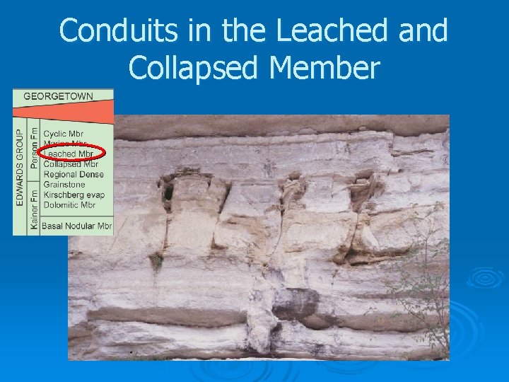 Conduits in the Leached and Collapsed Member 