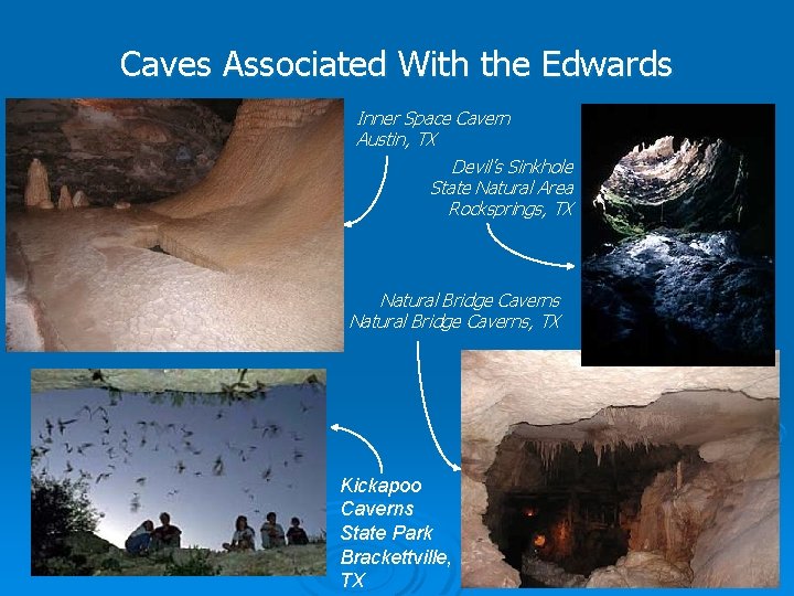 Caves Associated With the Edwards Inner Space Cavern Austin, TX Devil’s Sinkhole State Natural
