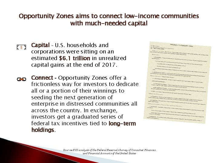 Opportunity Zones aims to connect low-income communities with much-needed capital Capital – U. S.