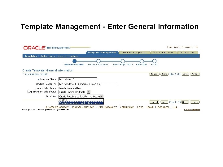Template Management - Enter General Information 