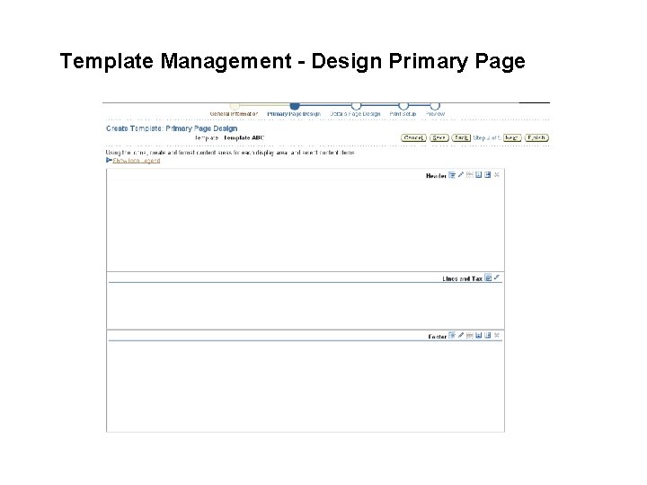 Template Management - Design Primary Page 